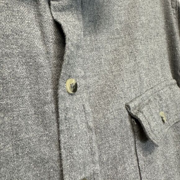 Woolrich Chamois Shirt Men’s Large Gray Long Sleeve Button Up Long Sleeve Cotton - Picture 10 of 11